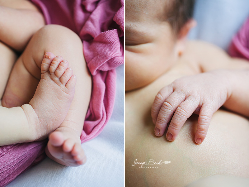 new baby close up photos of feet and hands in in-home newborn session westerville ohio