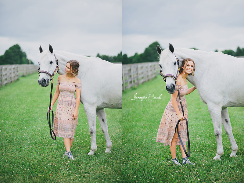 johnstown ohio equine photographer - Senior pictures of teen girl and her white horse in columbus ohio