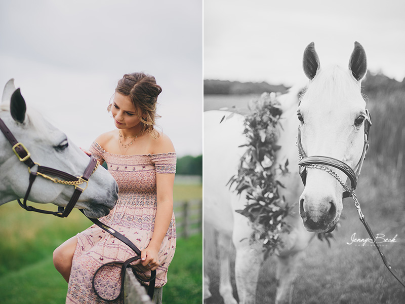 johnstown ohio equine photographer - senior pictures of teen girl and her white horse