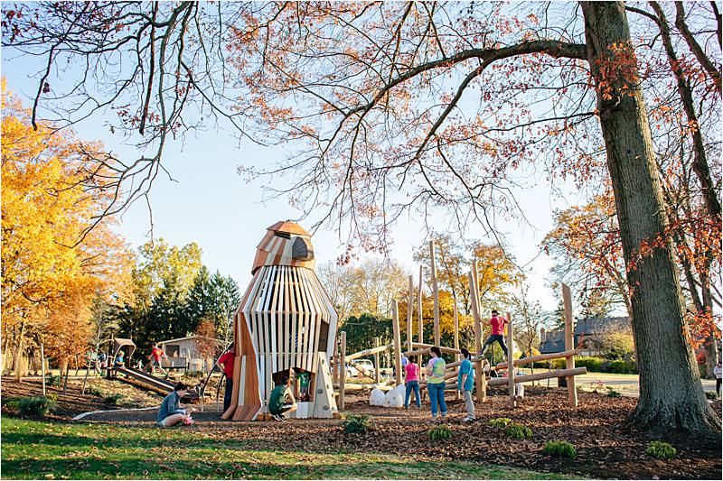 photograph of families playing at johnston mcvay park westerville ohio