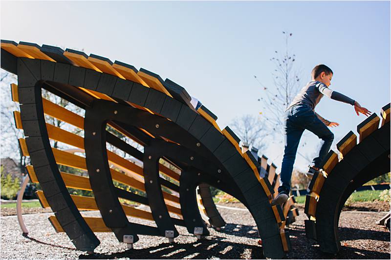 commercial photo for earth scape design - kids playing on butterfly structure at johnston mcvay park
