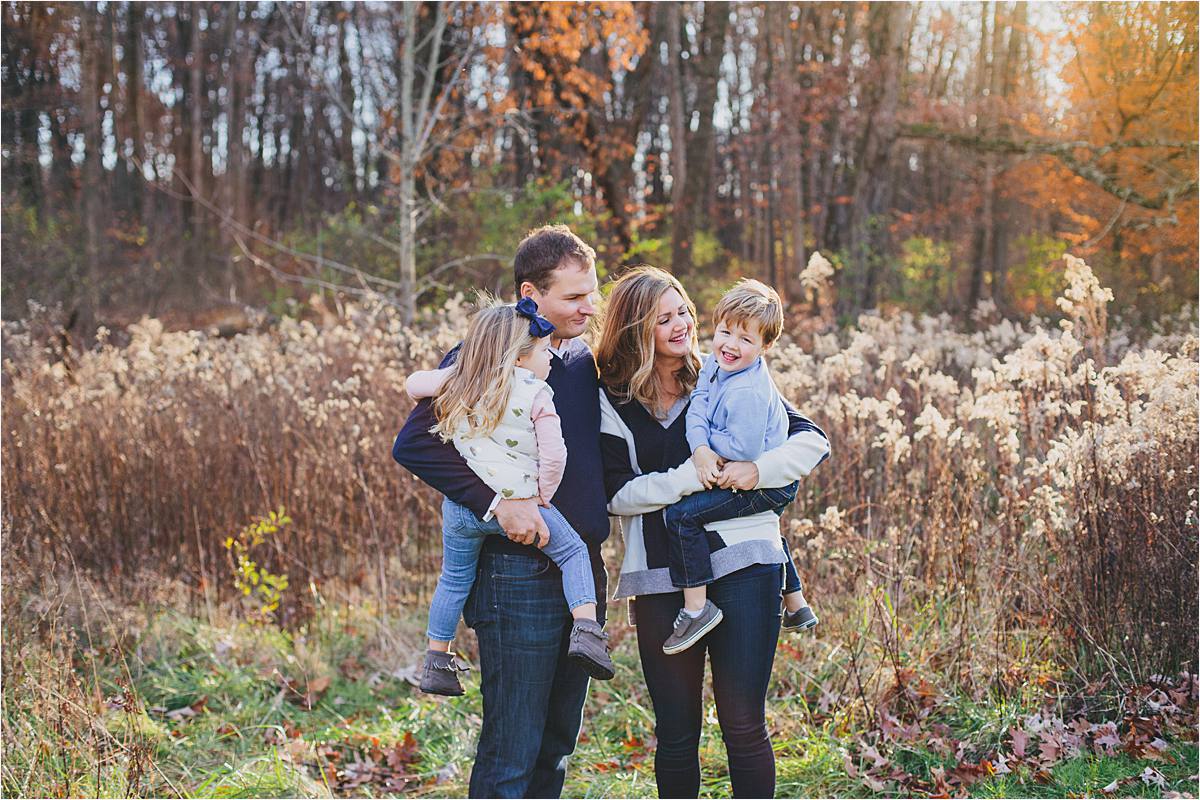Westerville Ohio family photography - fall family pictures with golden sunlight