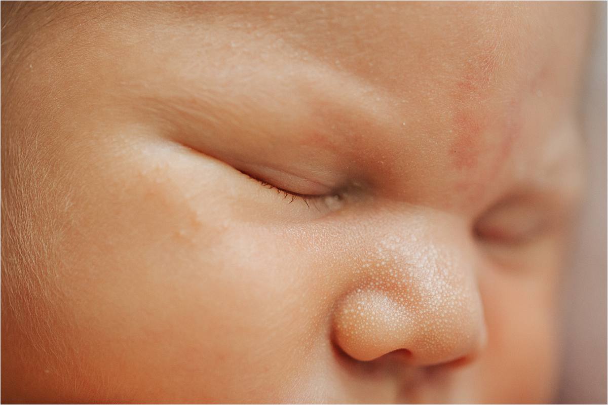westerville ohio minimal newborn photographer -closeup of baby's face