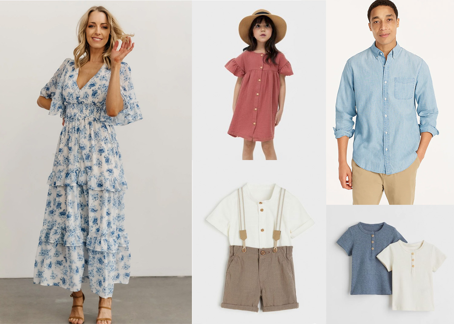 outfit selections for what to wear for upcoming family pictures