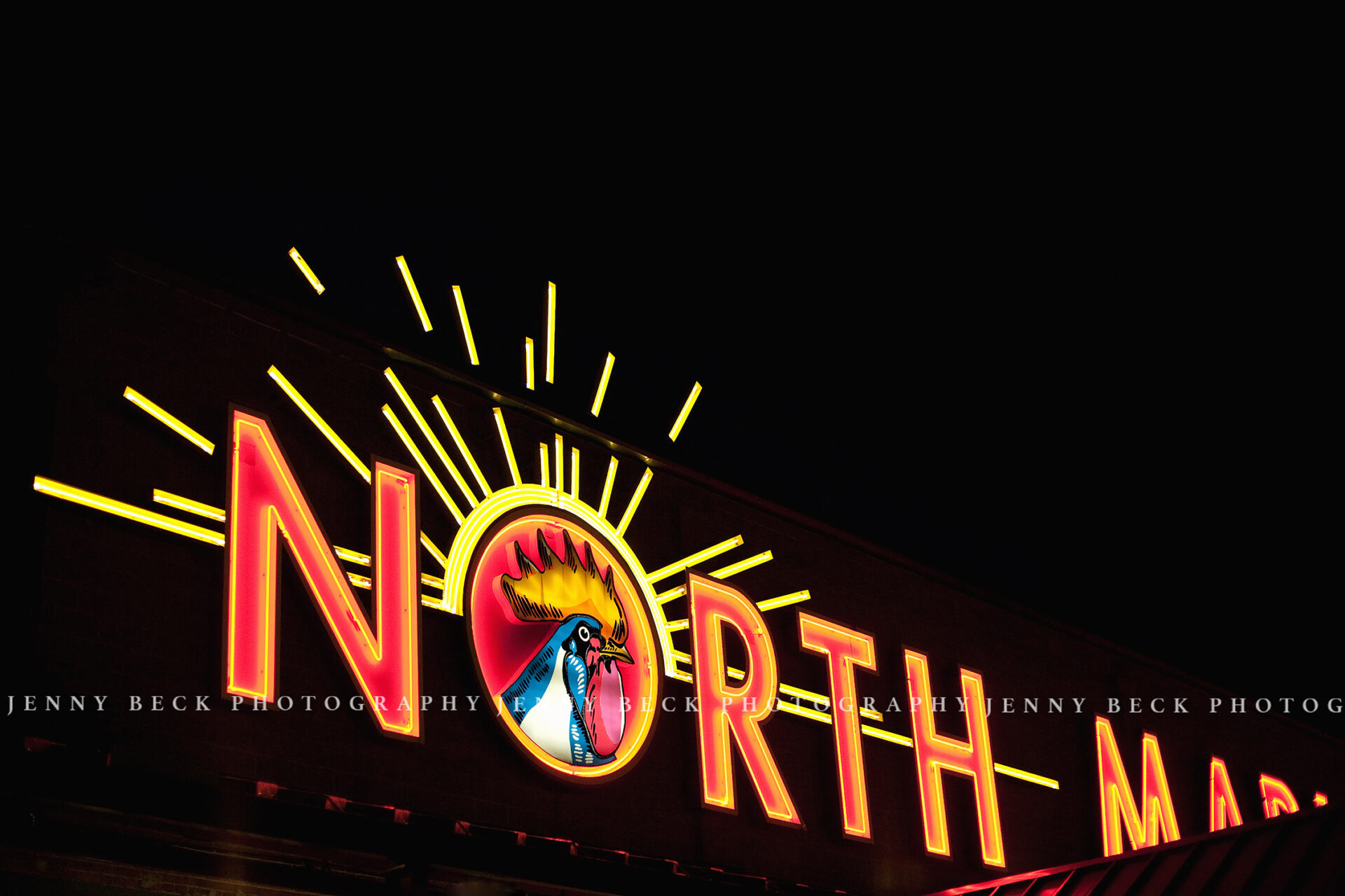 photograph of the north market lights in columbus ohio