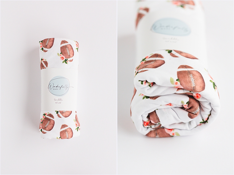 photo of baby blanket laying flat on white background