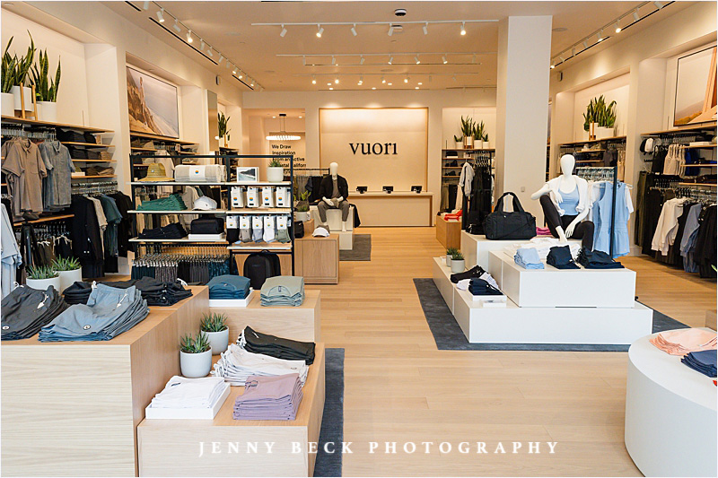 commercial photoshoot of interior store for Vuori clothing brand